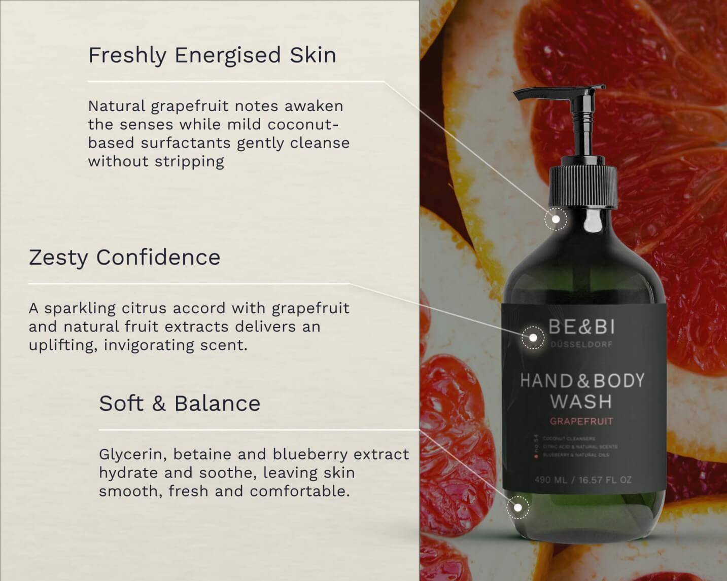 Bergamond &amp; BirchÉlément No. 54 – Grapefruit Hand &amp; Body WashBody Wash